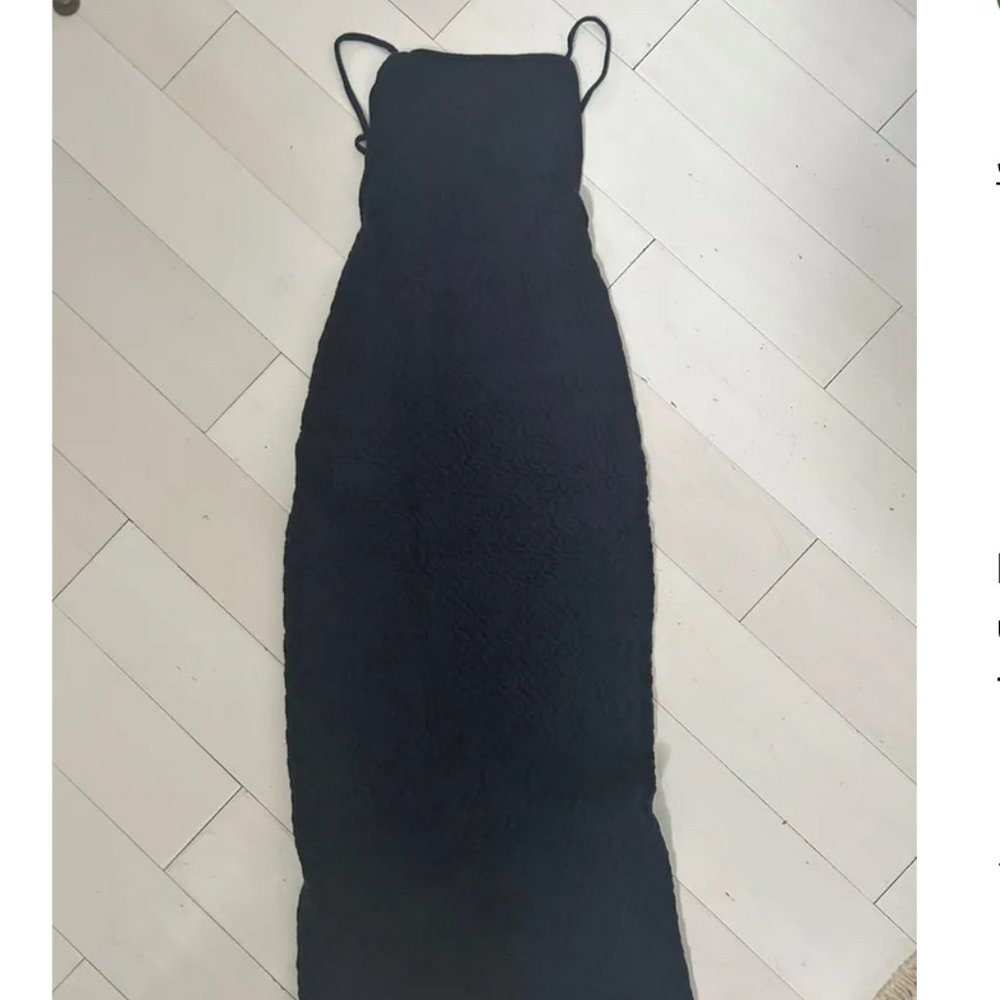 Navy Maille Velour Dress